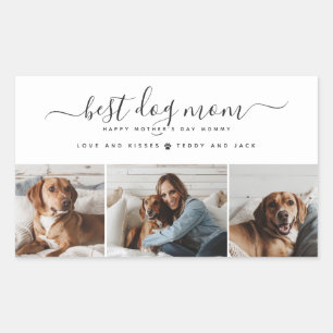 Beste Mama für Hunde: Personalisierter Foto Mutter Rechteckiger Aufkleber