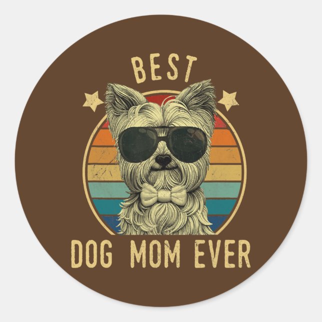 Beste Mama für Hunde Runder Aufkleber (Vorderseite)
