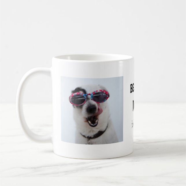 Beste Mama für Hunde, zwei handgeschriebene Foto Kaffeetasse (Links)