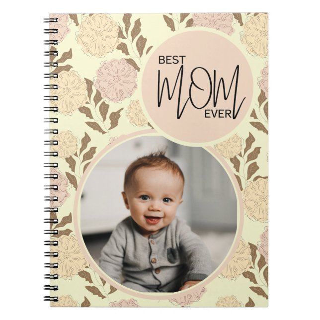 Beste Mama für jedes Blumenmuster Foto Notizblock (Vorderseite)