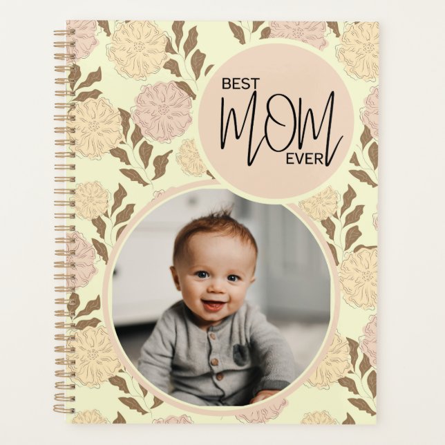 Beste Mama für jedes Blumenmuster Foto Planer (Vorderseite)