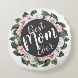 Beste Mama für jedes florale Foto Rundes Kissen