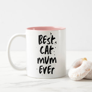 Beste Mama für Katzen je Moderne, einfache Niedlic Zweifarbige Tasse