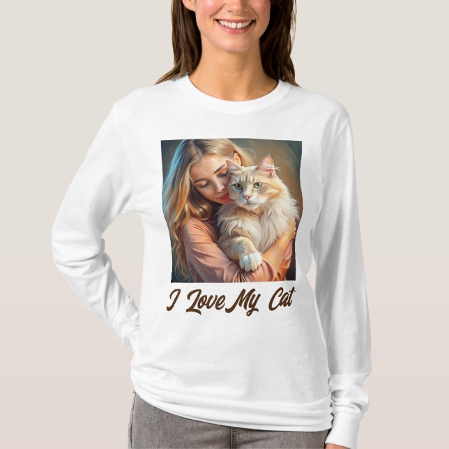 Beste Mama für Katzen - Personalisiertes Frauenhem T-Shirt (Vorderseite)