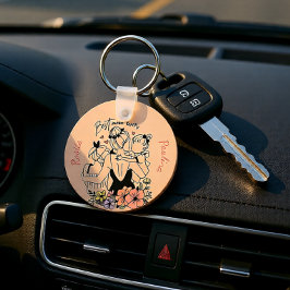 Beste Mama für Mama, Kinder und Blume Schlüsselanhänger