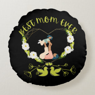 Beste Mama für Mutter und Tochter Rundes Kissen