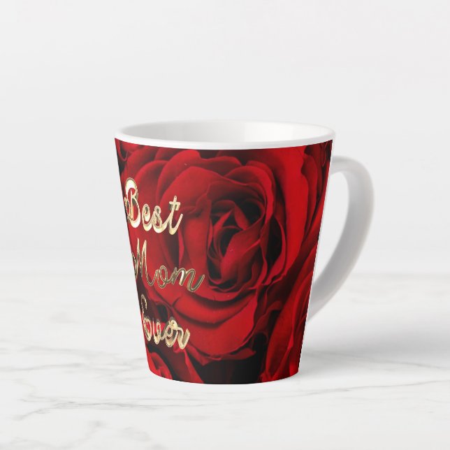 Beste Mama für Rote Rosen im Herzen Milchtasse (Rechte Ecke)
