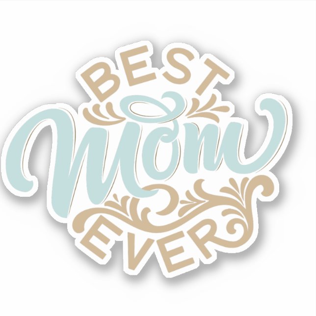Beste Mama für Word Art Car Decal Aufkleber (Vorderseite)