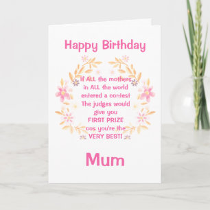 Beste Mama Gedicht Happy Birthday Card Karte