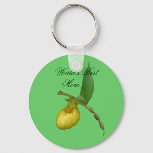 Beste Mama Gelbe Dame Slipper Blume Foto Schlüssel Schlüsselanhänger