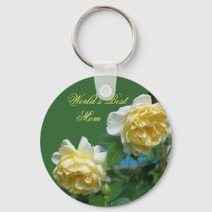 Beste Mama Gelbe Rosen Blume Foto Schlüsselanhänge Schlüsselanhänger