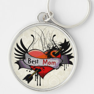 Beste Mama Grunge Herz Keychain Schlüsselanhänger