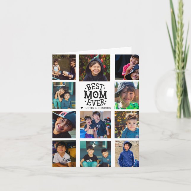 Beste Mama Hand Briefe Muttertagsfoto Collage Karte (Vorderseite)
