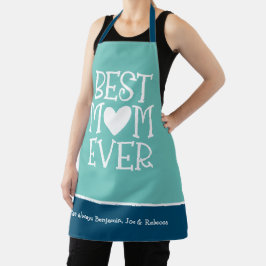 Beste Mama Herzens Aquamarin Türkis Schürze