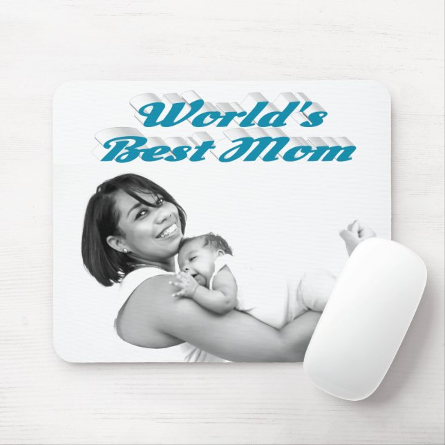 Beste Mama Himmelblau Foto Mousepad (Mit Mouse)