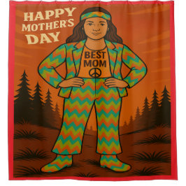 Beste Mama Hippie Duschvorhang