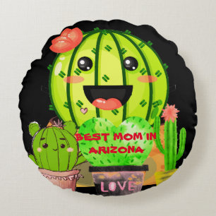 Beste Mama in Arizona Mütterliches Geschenk schwar Rundes Kissen