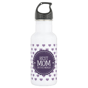 Beste Mama in den Herzen und im Kreis der Violette Trinkflasche