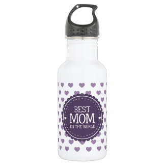Beste Mama in den Herzen und im Kreis der Violette Trinkflasche