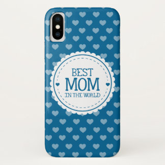 Beste Mama in den Weltblauen weißen Herzen und Case-Mate iPhone Hülle