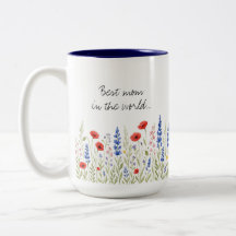 Beste Mama in der Tasse mit farbenfroher Wildblume