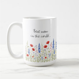 Beste Mama in der Tasse mit farbenfroher Wildblume