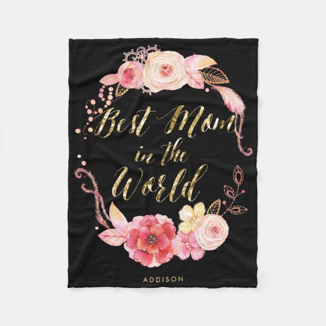 Beste Mama in der Welt Blumenkohle Fleecedecke (Vorderseite)