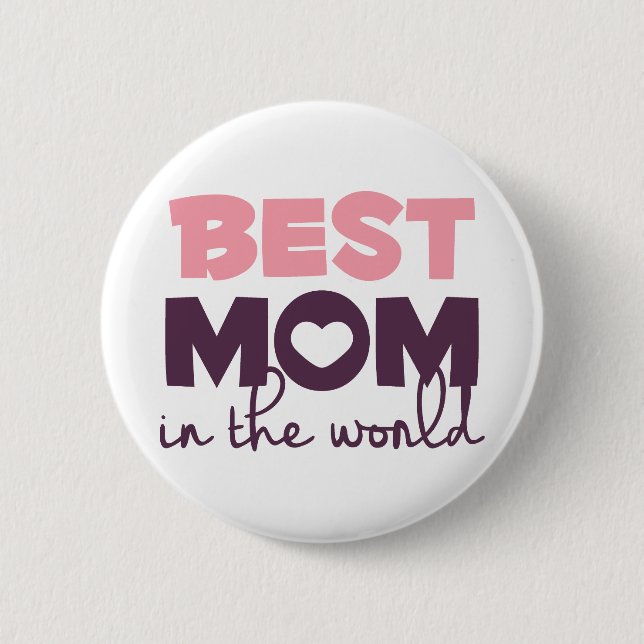 Beste Mama in der Welt, glückliches Button (Vorderseite)