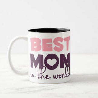 Beste Mama in der Welt, glückliches Zweifarbige Tasse