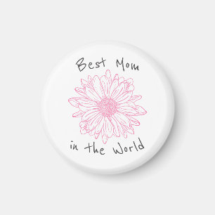 Beste Mama in der Welt Rosa Blüte Magnet