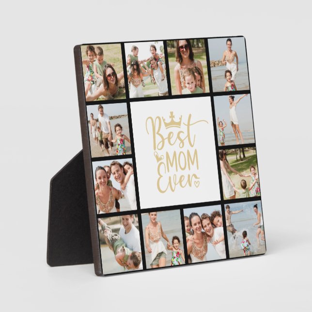 Beste Mama je 12 Foto Collage Plaque Fotoplatte (Vorderseite)