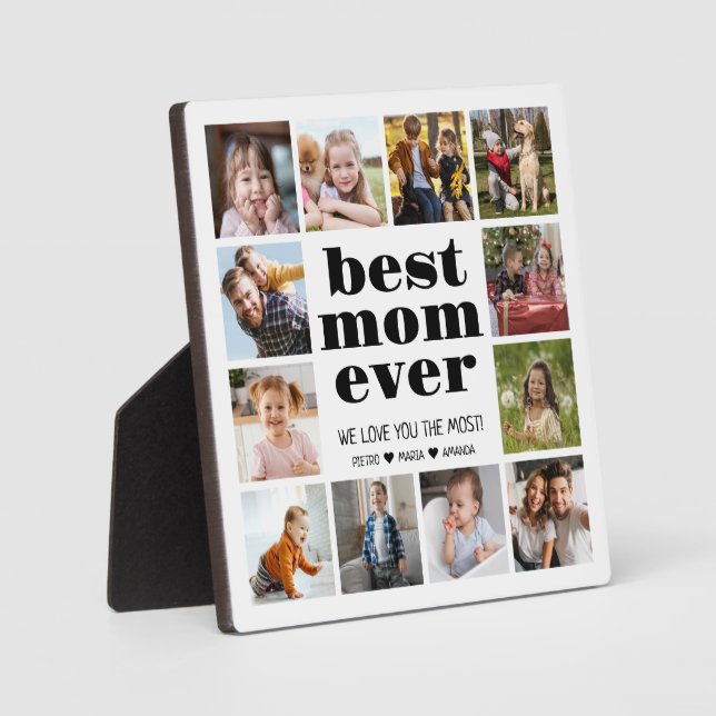 Beste Mama je 12 FotoCollage Fotoplatte (Vorderseite)