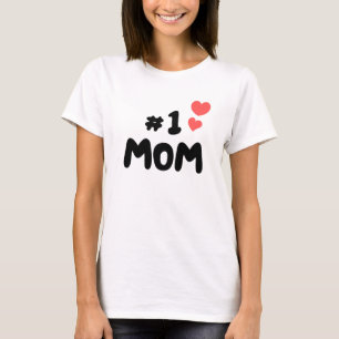 Beste Mama je - #1 Mama mit Niedlichen Herzen T-Shirt