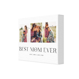 Beste Mama je   3-Foto-Muttertagsherz Leinwanddruck