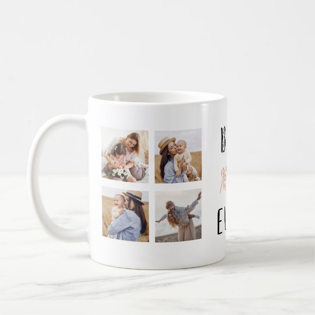 Beste Mama je | 5 Square Fotos Kaffee Tasse (Links)