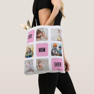Beste Mama je 6 FotoCollage auf Weiß personalisier