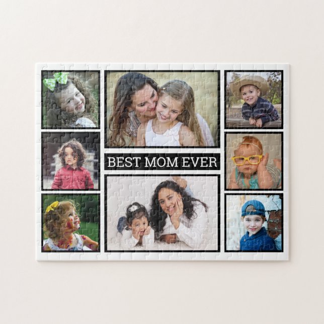 Beste Mama je 8 Foto Collage Jigsaw Puzzle (Horizontal)