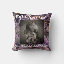 Beste Mama je Abstrakter lila Quarzmarmor Kissen