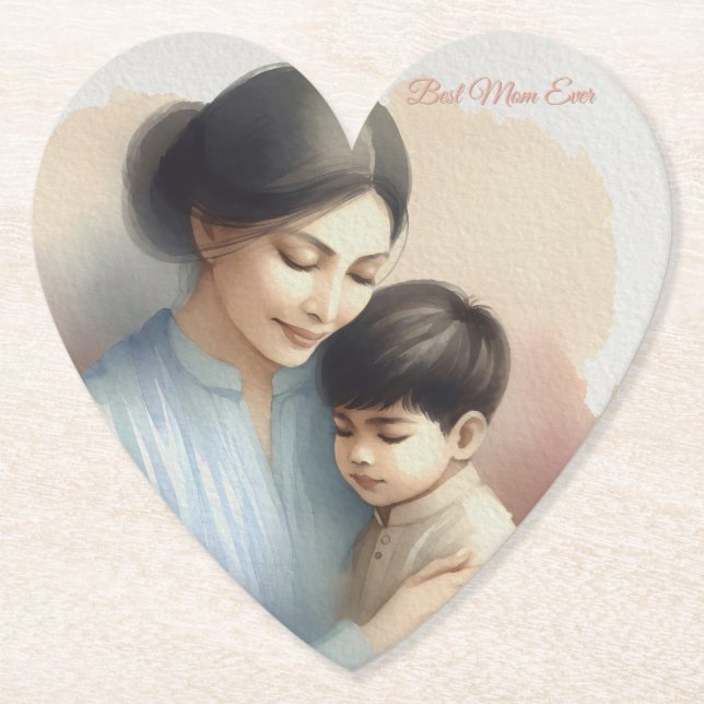 Beste Mama je Aquarellbilder Untersetzer (Vorderseite)