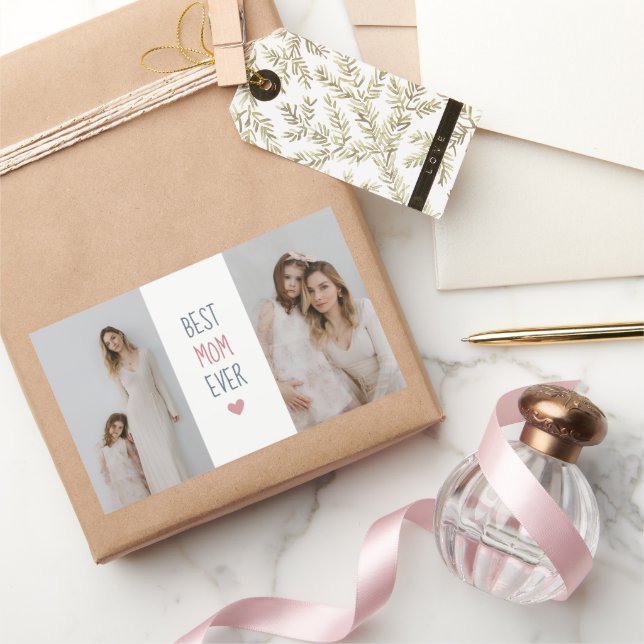 Beste Mama je - Aufkleber für Personalisiertes Fot (Schenken)