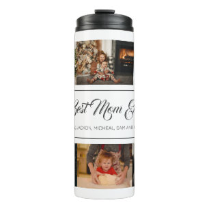 Beste Mama je benutzerdefiniert 8 FotoCollage Thermosbecher