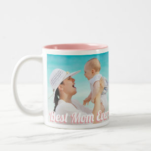 Beste Mama je! Benutzerdefinierte 2 horizontale Fo Zweifarbige Tasse