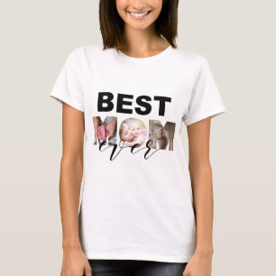 Beste Mama je benutzerdefinierte Foto-Collage T-Shirt