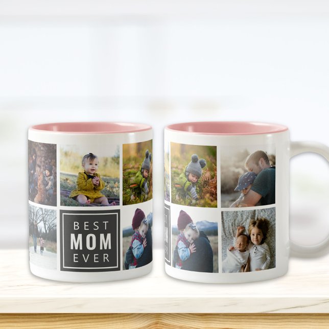 Beste MAMA je benutzerdefinierte Foto-Tasse Zweifarbige Tasse (Von Creator hochgeladen)