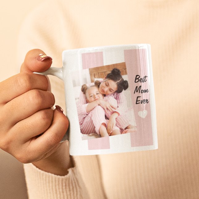 Beste Mama je benutzerdefiniertes 3-Foto - Muttert Kaffeetasse (Pink Personalized Photo Best Mom Ever Coffee Mug
)