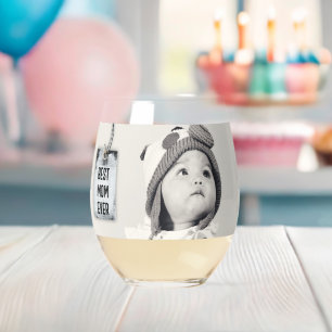Beste Mama je benutzerdefiniertes Foto Weinglas Ohne Stiel