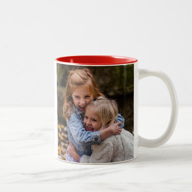 Beste Mama je benutzerdefiniertes Foto Zweifarbige Tasse (Rechts)