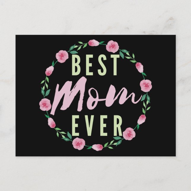 BESTE MAMA JE - BEST FLORIST MUTTER POSTKARTE (Vorderseite)