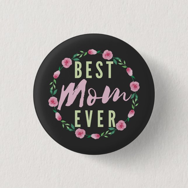 BESTE MAMA JE - BEST FLORIST MUTTERTAG BUTTON (Vorderseite)