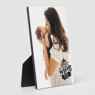 Beste Mama je Black Lettering Foto Mommy Day-Gesch Fotoplatte